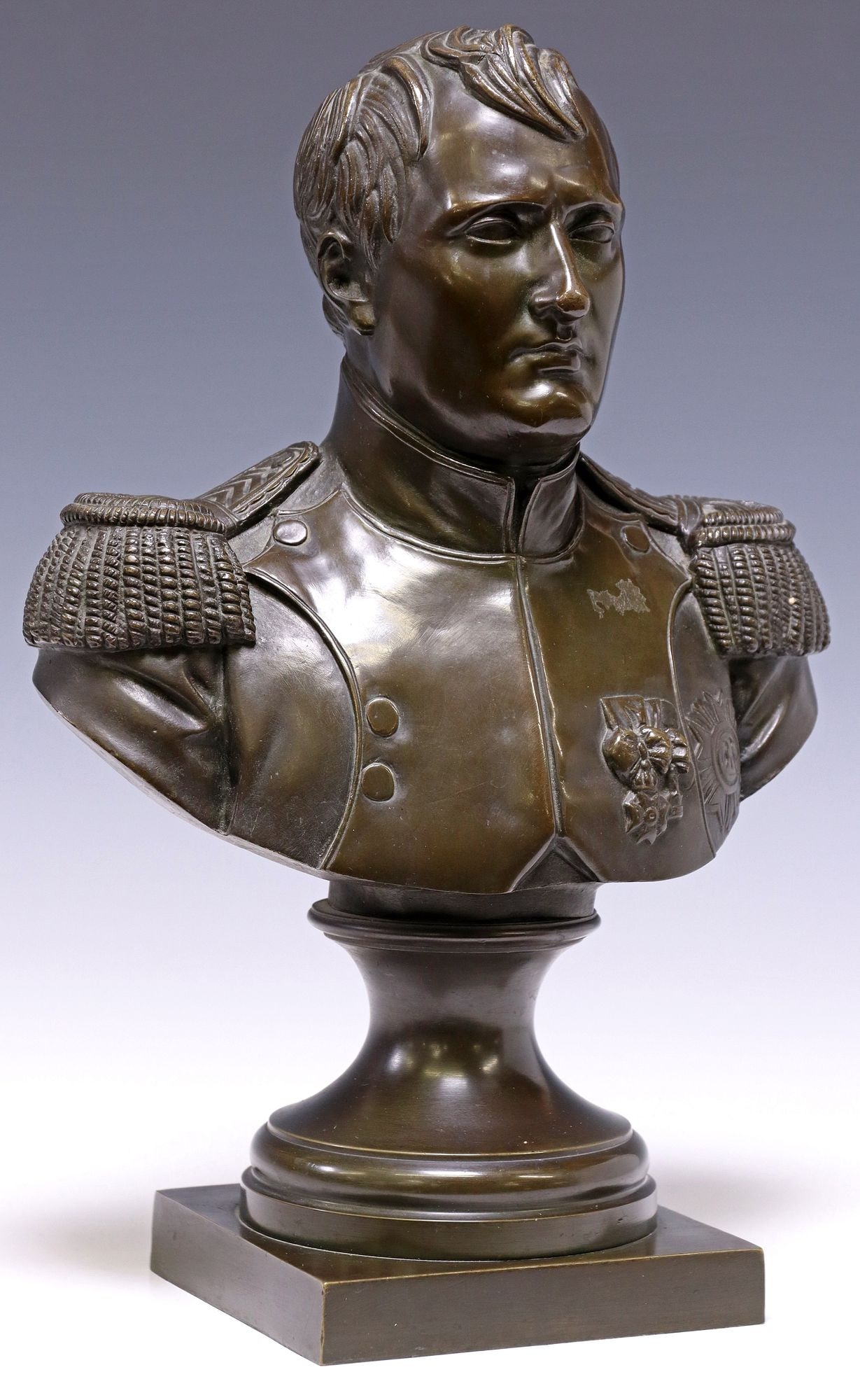 PATINATED BRONZE BUST OF EMPEROR NAPOLEON BONAPARTE, 15.5"H (1 of 4)