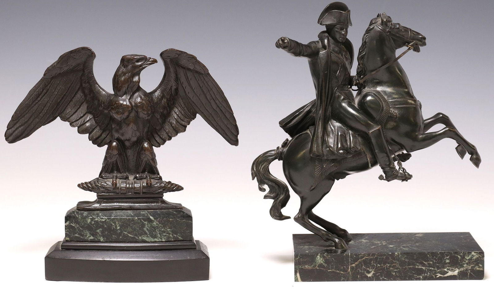 (2) PATINATED BRONZE FIGURES, NAPOLEON BONAPARTE & IMPERIAL EAGLE (1 of 5)
