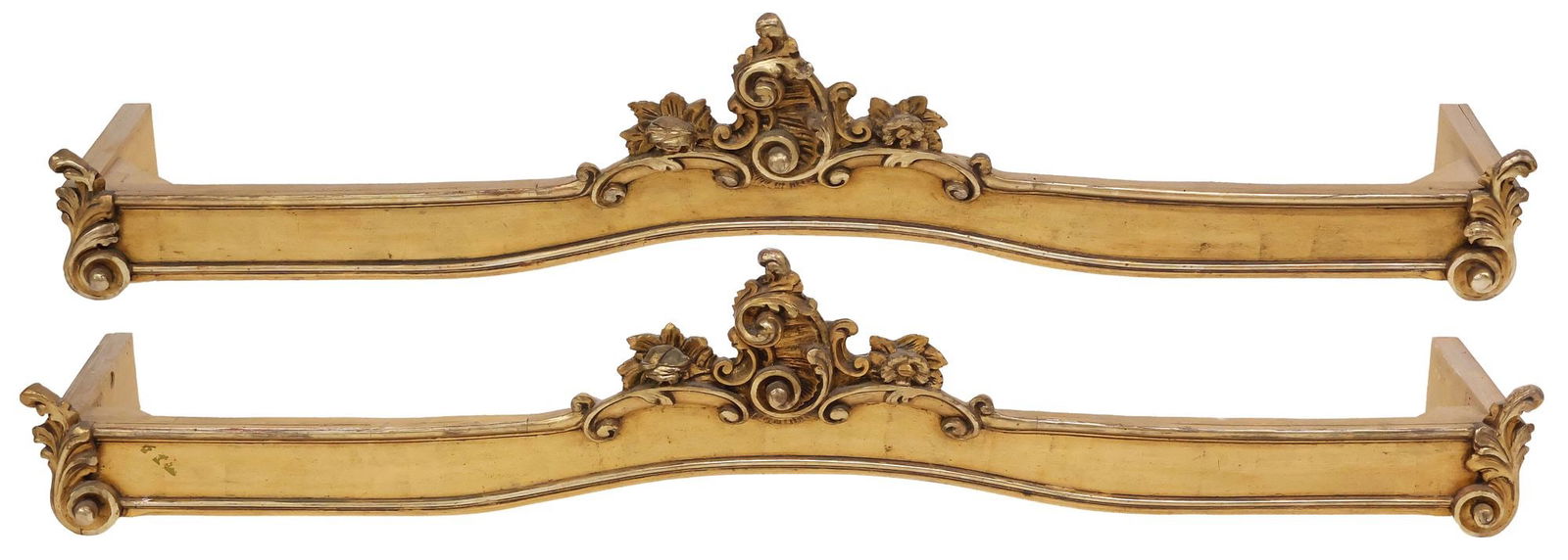 (2) LOUIS XV STYLE GILTWOOD & GILT PAINTED WINDOW PELMETS / VALENCES (1 of 2)