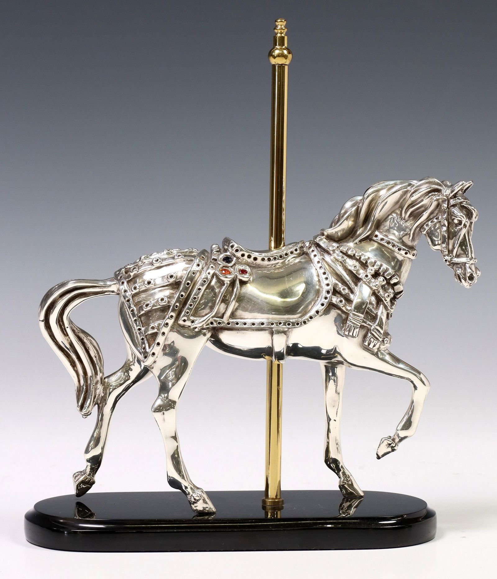 RICARDO DEL RIO (B.1961) FOR D'ARGENTA SILVERPLATE MODEL OF A CAROUSEL HORSE (1 of 5)