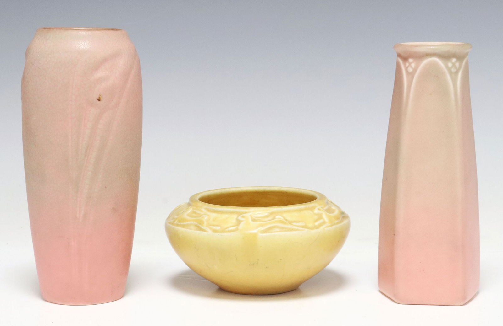 (3) ROOKWOOD POTTERY PRODUCTION VASES & BOWL (1 of 6)