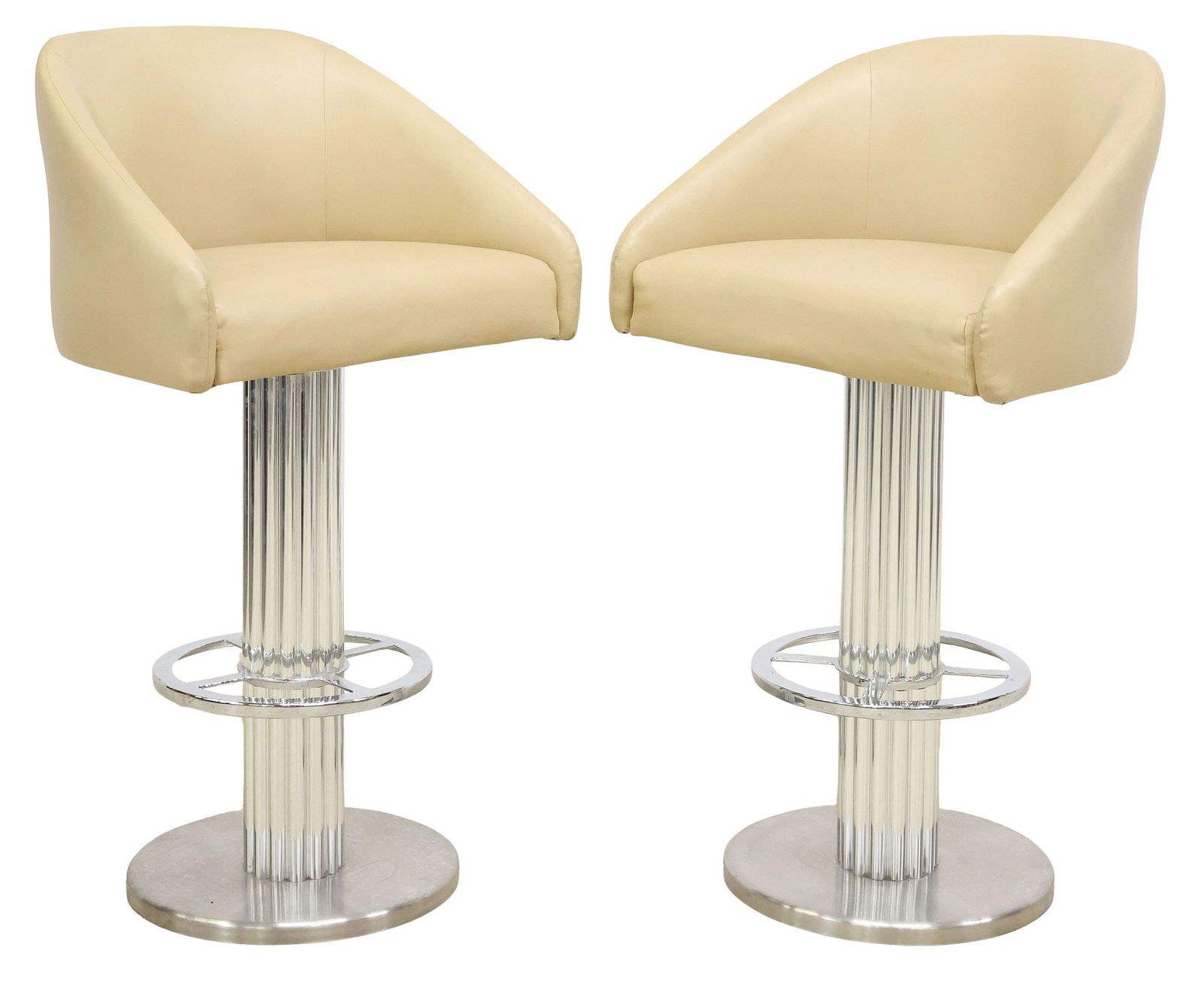 (2) DESIGNS FOR LEISURE (ATTRIB) LEATHER SWIVEL BARSTOOLS (1 of 3)