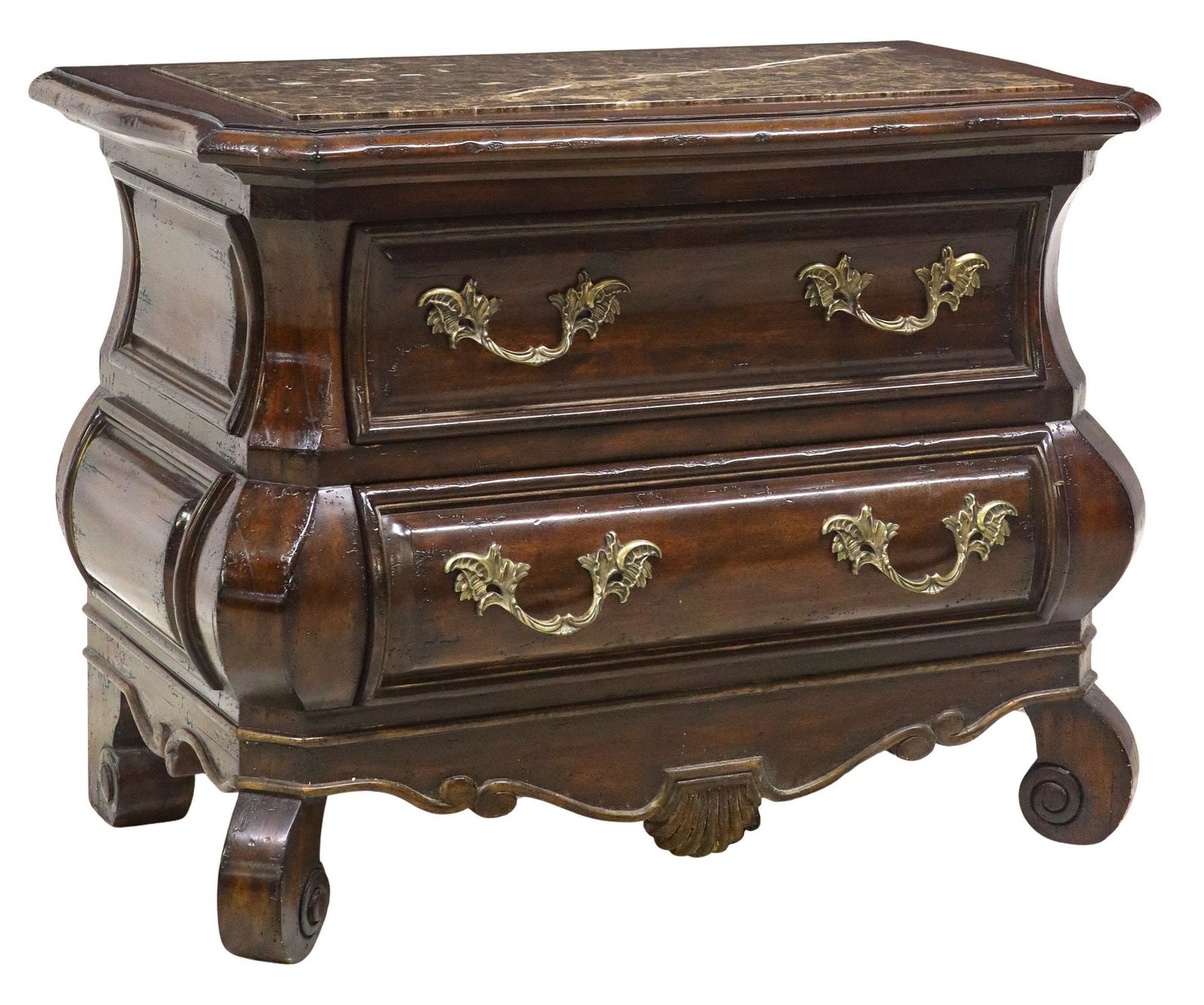 MARGE CARSON 'BORDEAUX' MARBLE-TOP HARDWOOD NIGHTSTAND (1 of 5)
