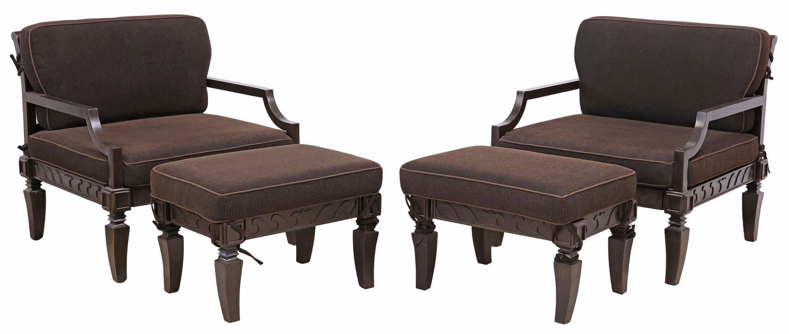 (4) MURRAY'S IRON WORKS 'OCEANA' PATIO LOUNGE CHAIRS & OTTOMANS (1 of 7)
