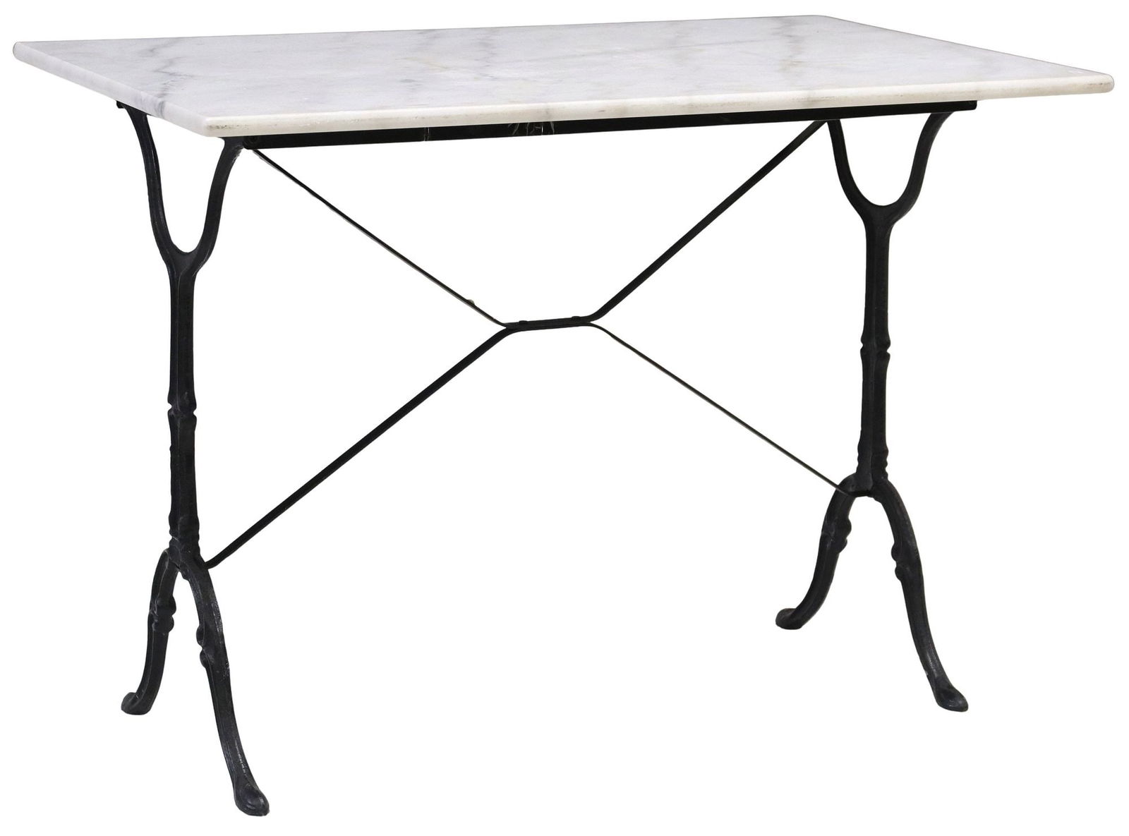 FRENCH MARBLE-TOP CAST IRON BISTRO TABLE (1 of 4)