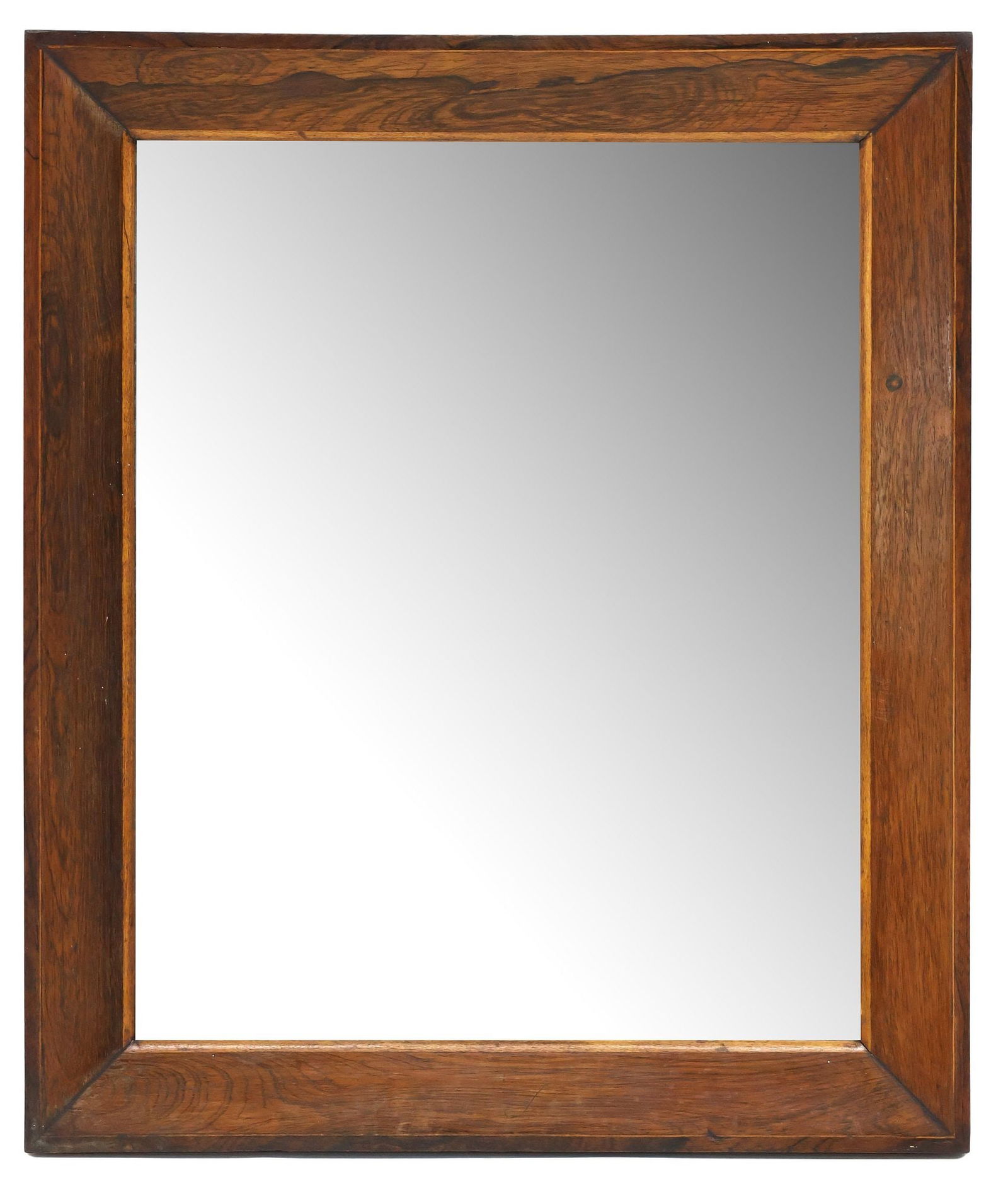 RECTANGULAR ROSEWOOD WALL MIRROR, 27" X 23" (1 of 3)