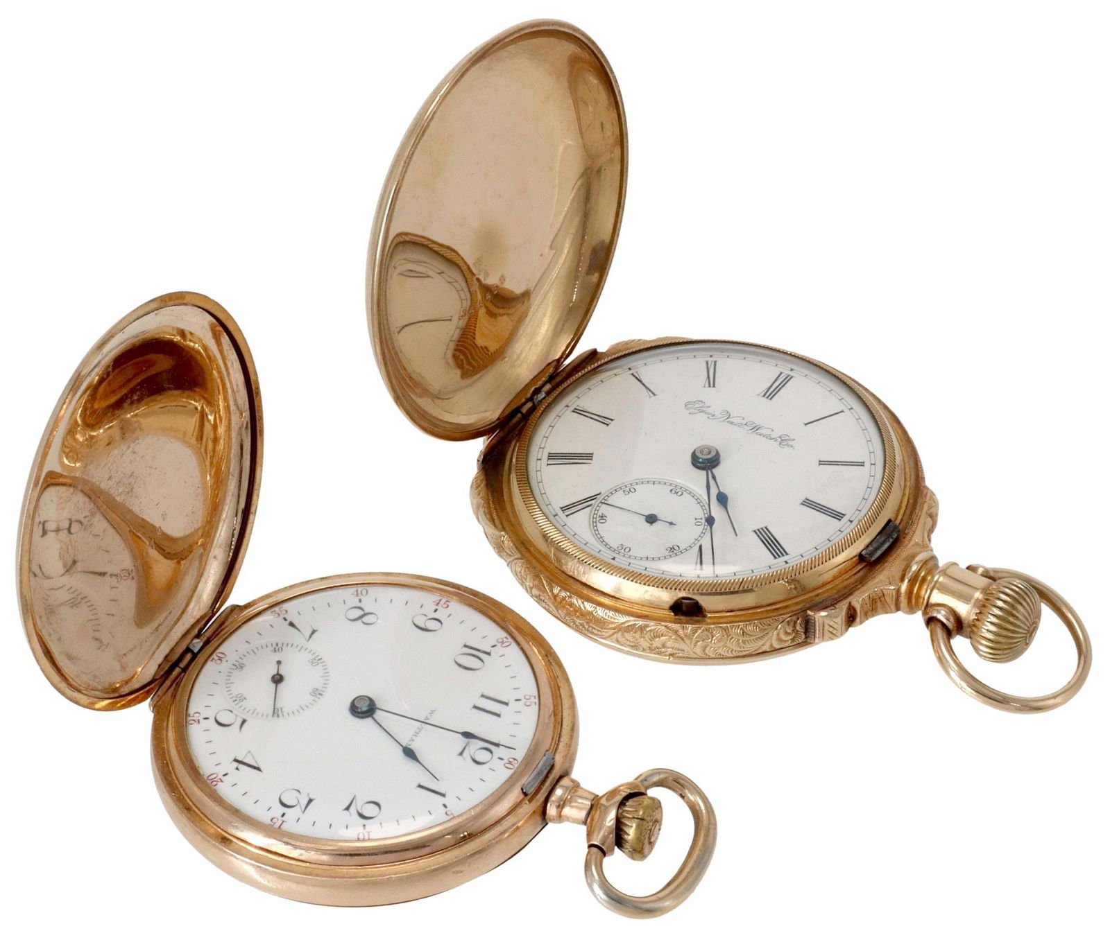 (2) ELGIN & WALTHAM HUNTER CASE POCKET WATCHES (1 of 13)