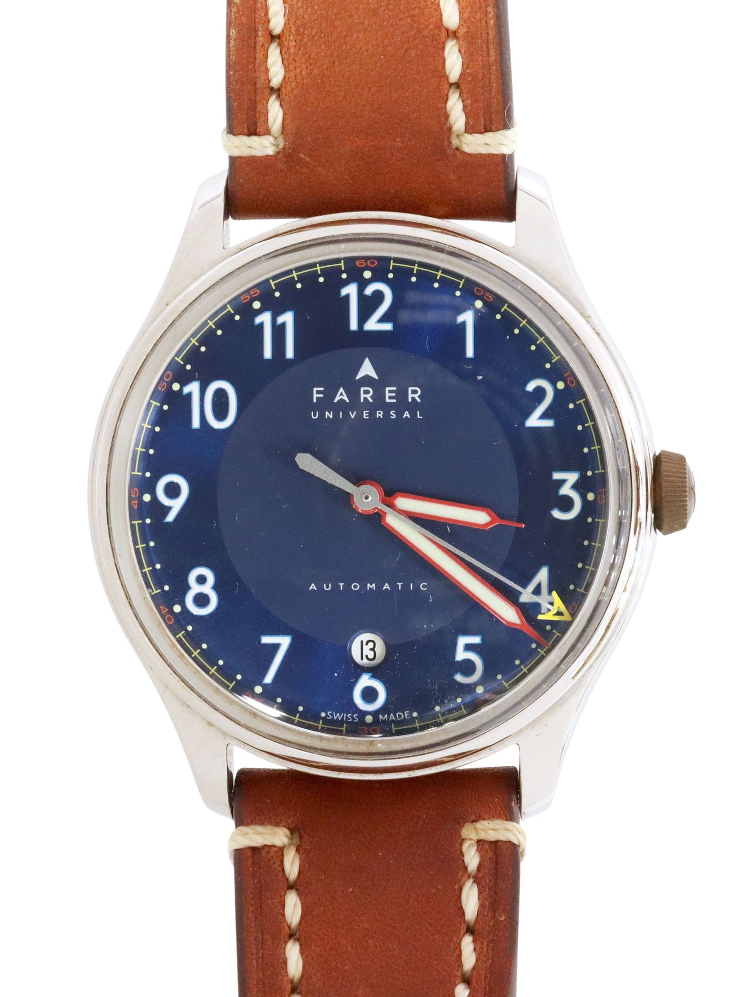 FARER HOPEWELL BLUE AUTOMATIC STAINLESS STEEL WATCH (1 of 10)