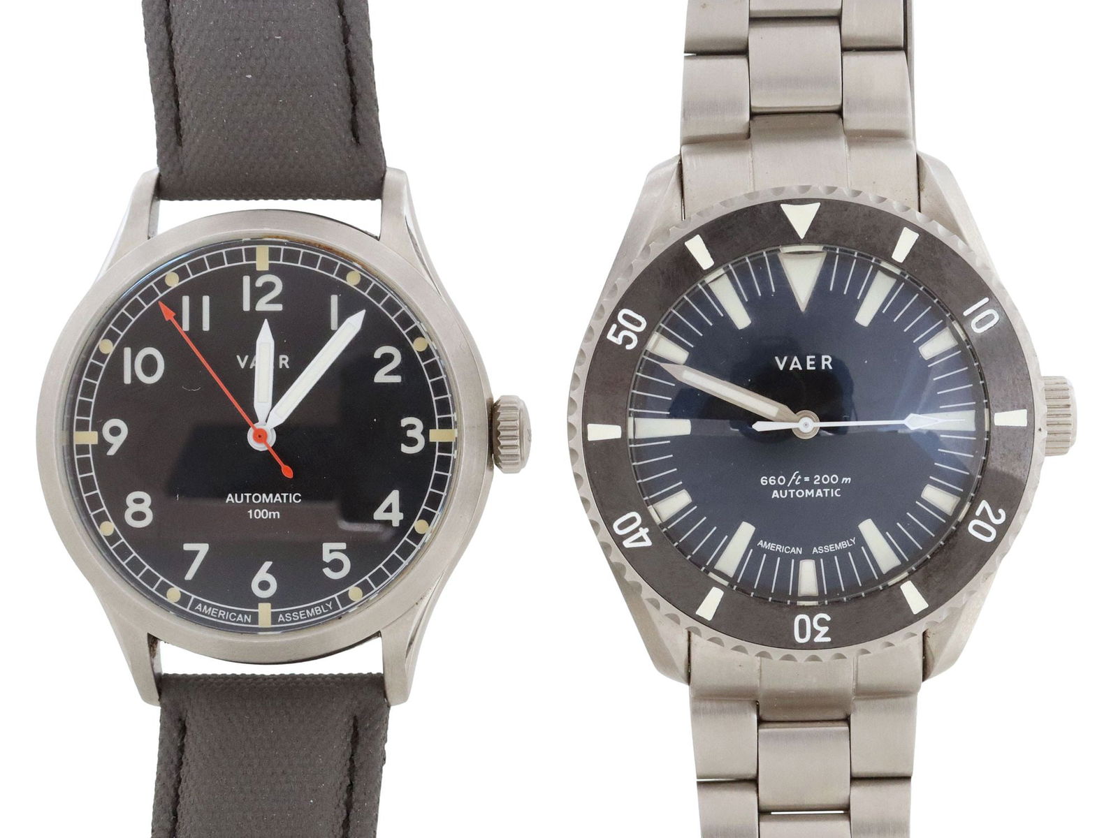 (2) VAER AUTOMATIC D5 200M DIVE WATCH & A5 FIELD WATCH (1 of 5)