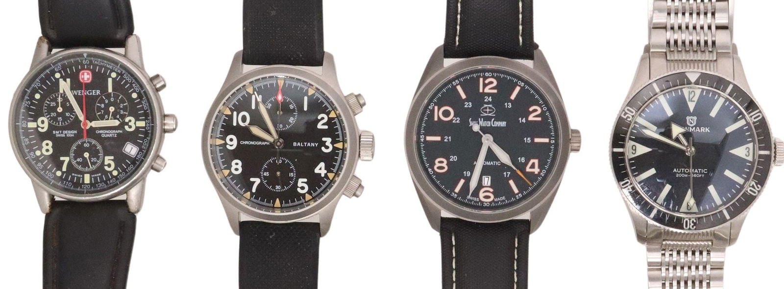 (4) GENTS AUTOMATIC WATCHES, SWISS WATCH CO., NEWMARK, BALTANY & WEGNER (1 of 8)
