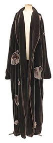 WOMEN'S WESTERN STYLE VELVET PICTOGRAPHIC DUSTER COAT