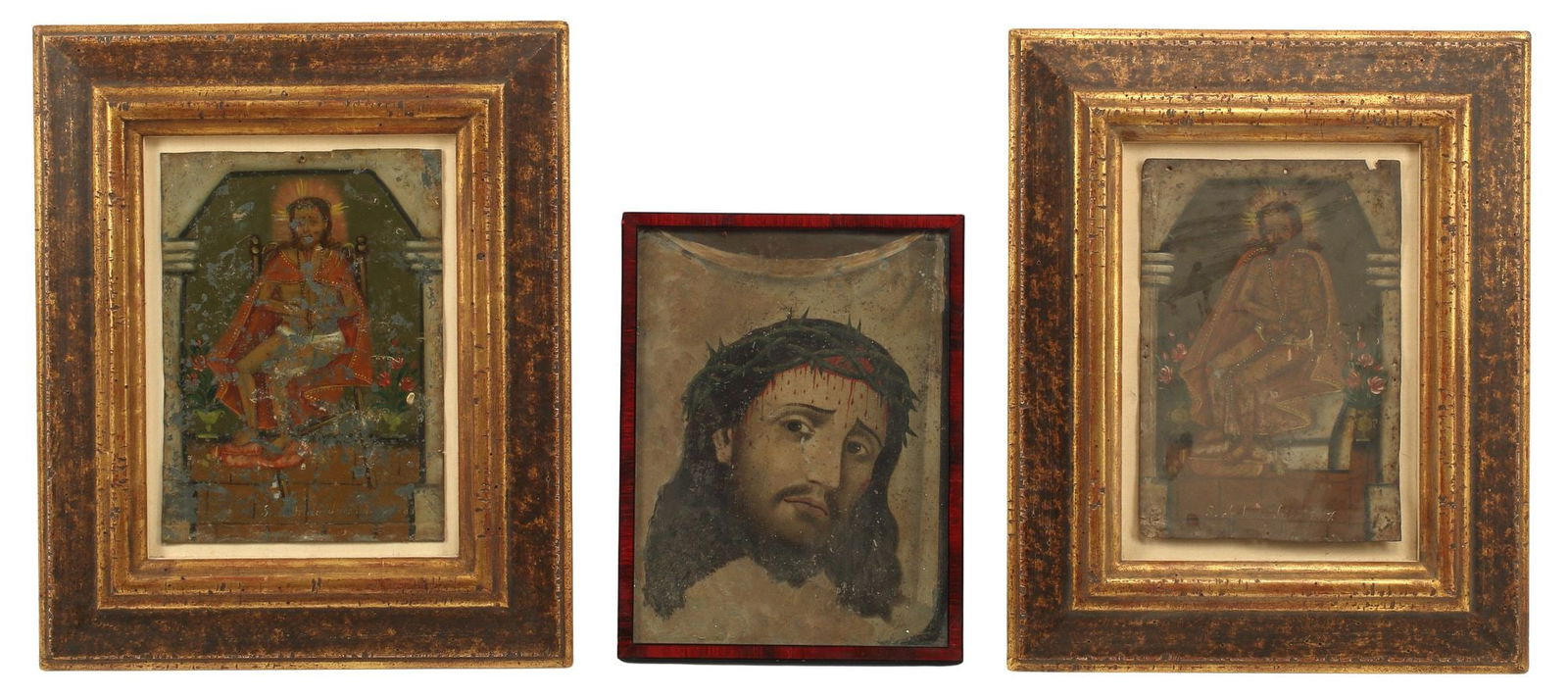 (3) RETABLOS VERONICA'S VEIL & CHRIST ON THE COLD STONE (1 of 4)