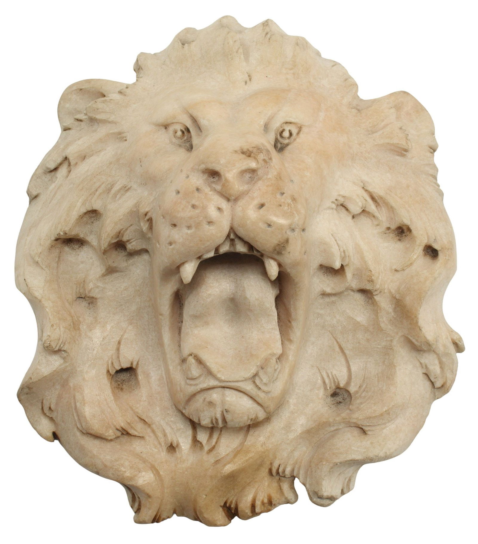 ARCHITECTURAL CARVED MARBLE LION MASK (1 of 4)
