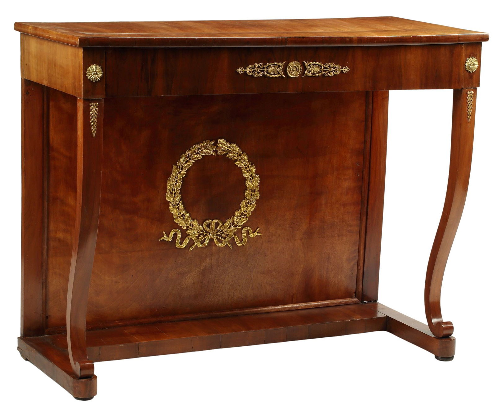 EMPIRE STYLE ORMOLU MOUNTED MAHOGANY CONSOLE TABLE (1 of 6)