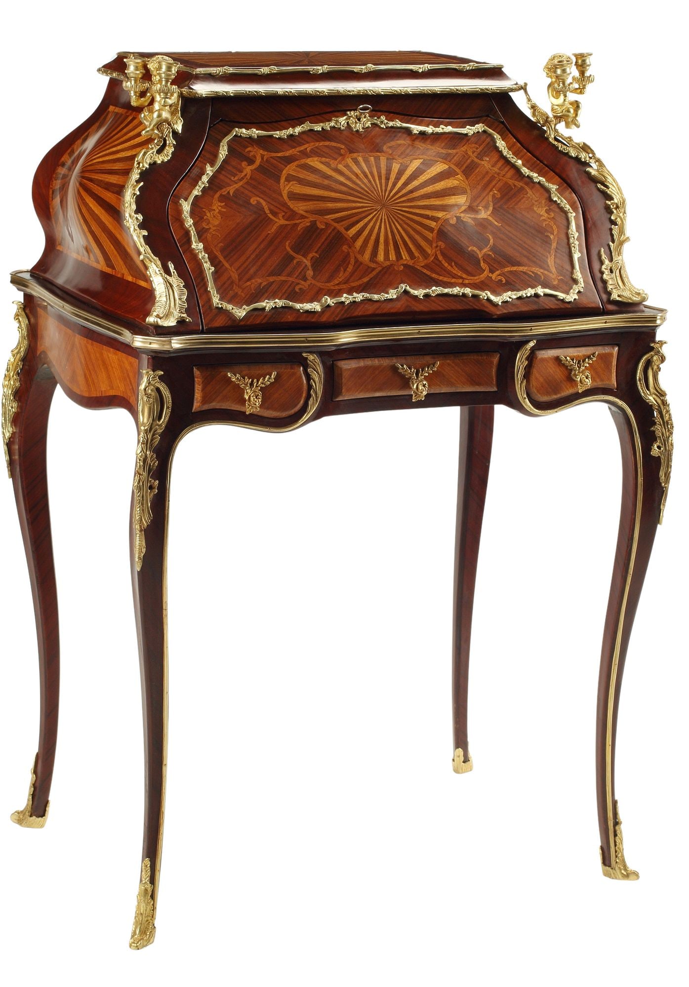 LOUIS XV STYLE ORMOLU-MOUNTED & INLAID LADIES WRITING DESK (1 of 6)