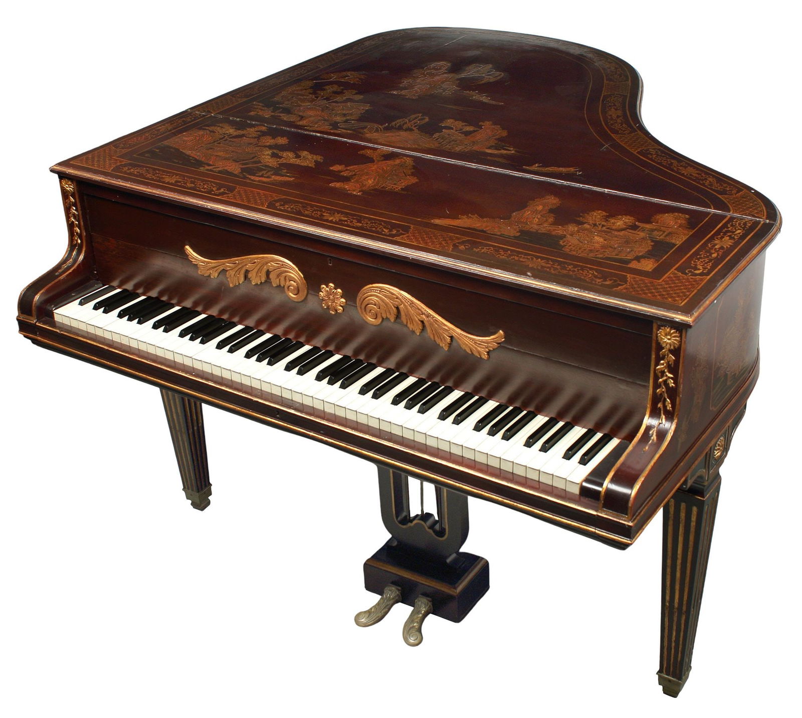 JOSEPH GABRIEL GAVEAU MAISON GOUFFE LACQUERED ART-CASE QUARTER GRAND PIANO (1 of 14)