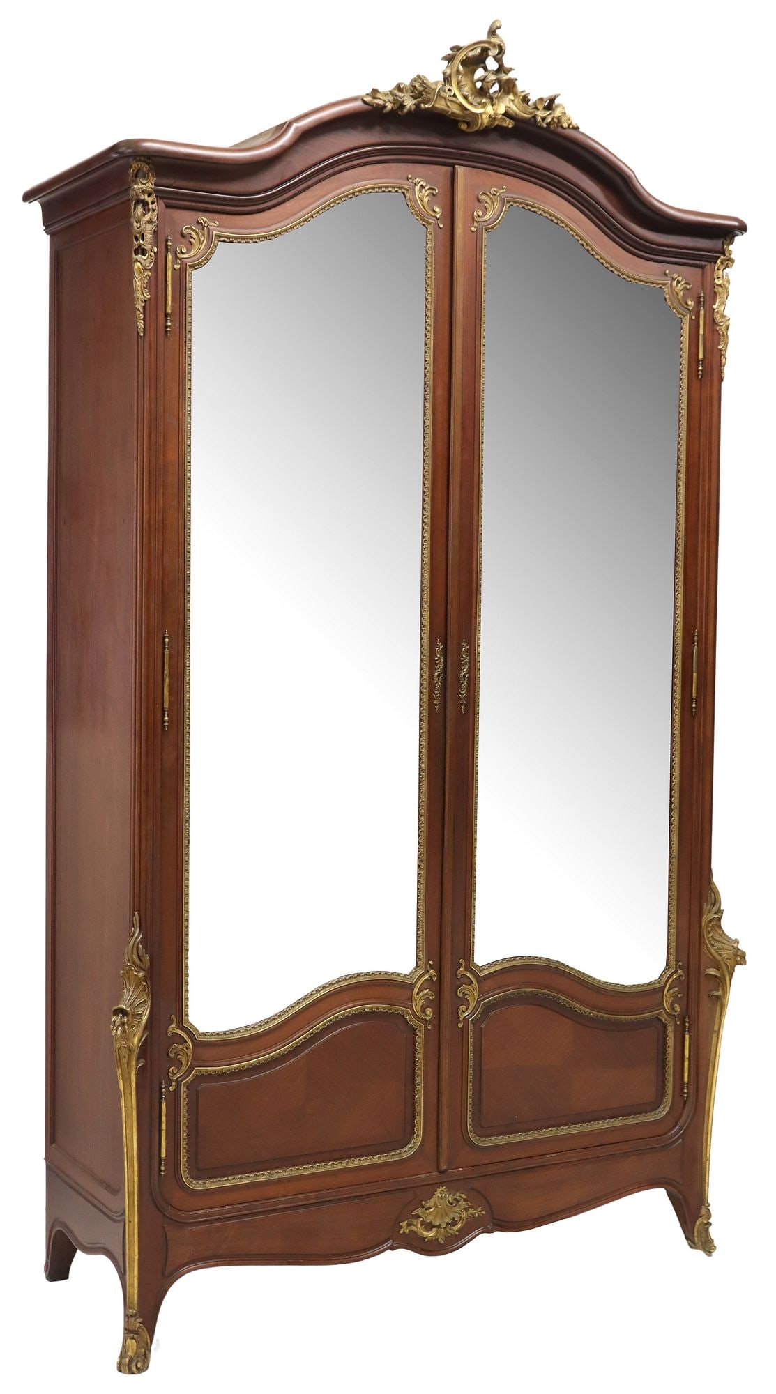 FRENCH LOUIS XV STYLE ORMOLU-MOUNTED MAHOGANY ARMOIRE (1 of 5)