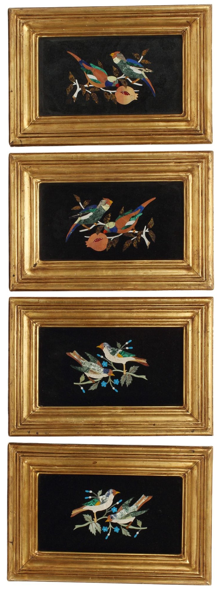 (4) FRAMED PIETRA DURA MARBLE INLAID PLAQUES (1 of 5)
