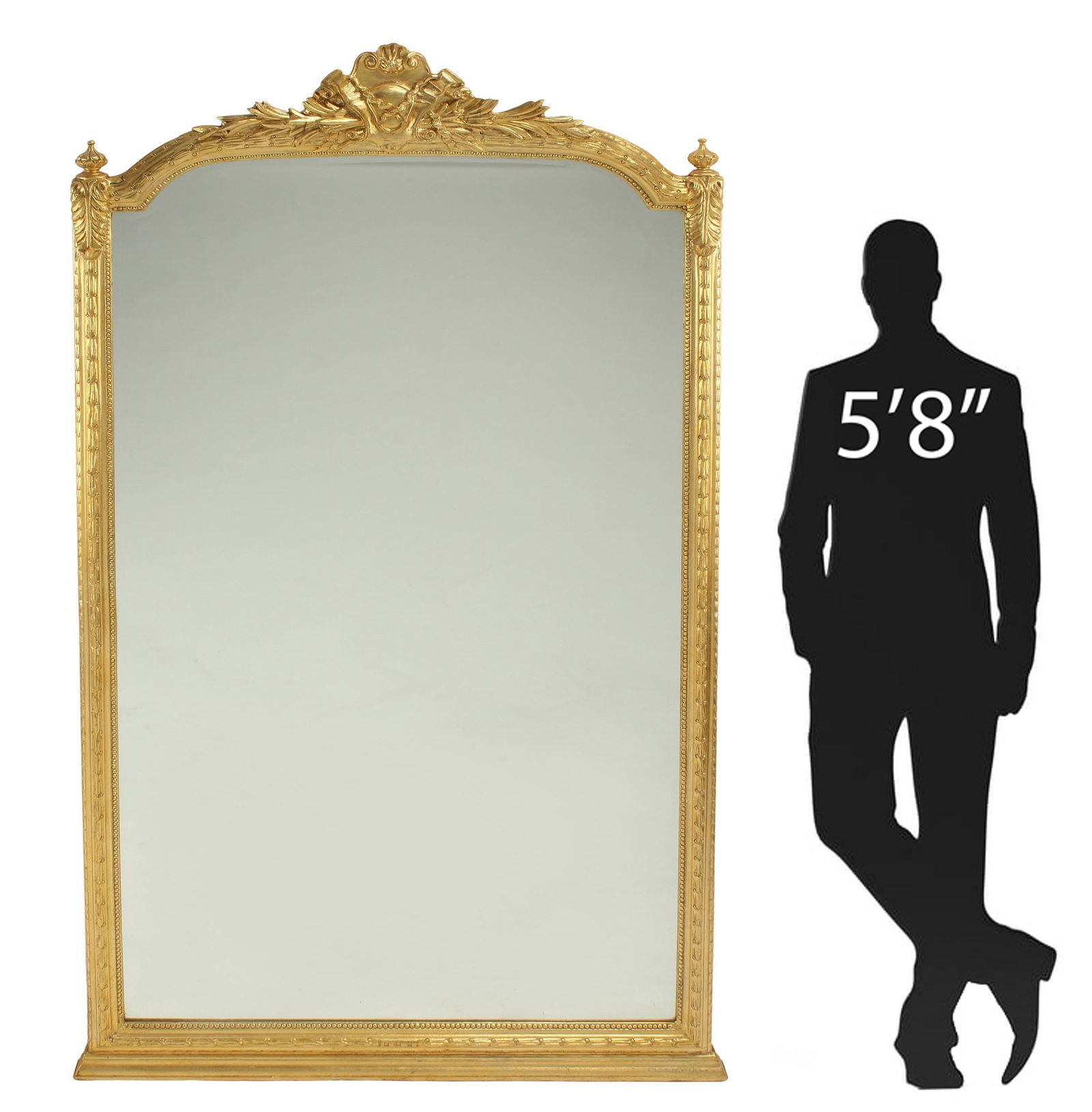 LARGE LOUIS XVI STYLE GILT BEVELED MIRROR, 91" X 47" (1 of 6)