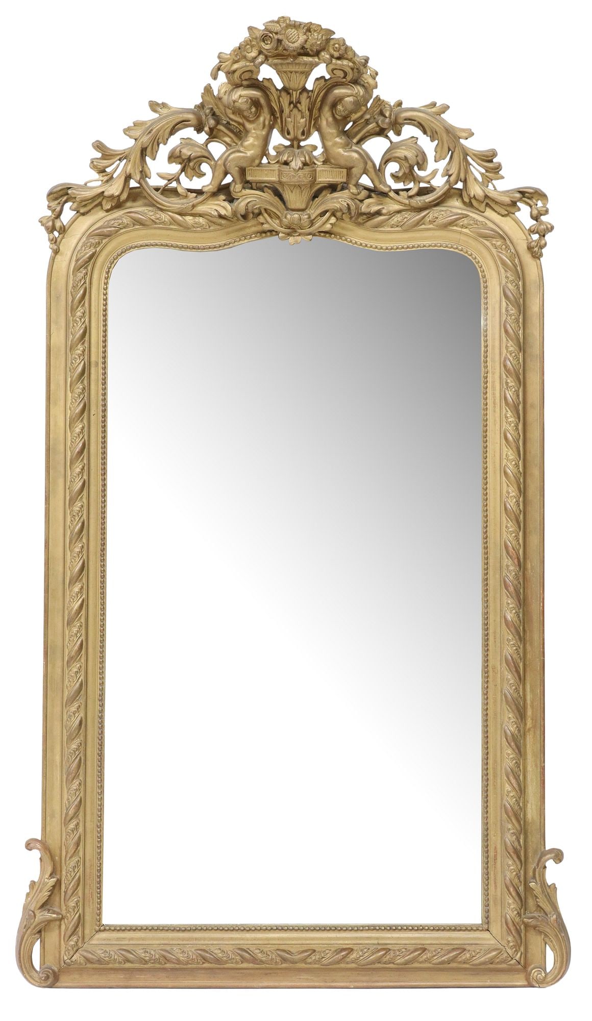 FRENCH LOUIS XV STYLE GILT PAINTED WALL MIRROR (1 of 3)