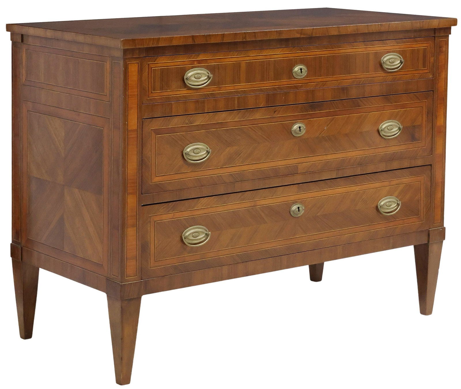 ITALIAN NEOCLASSICAL INLAID MAHOGANY COMMODE (1 of 5)