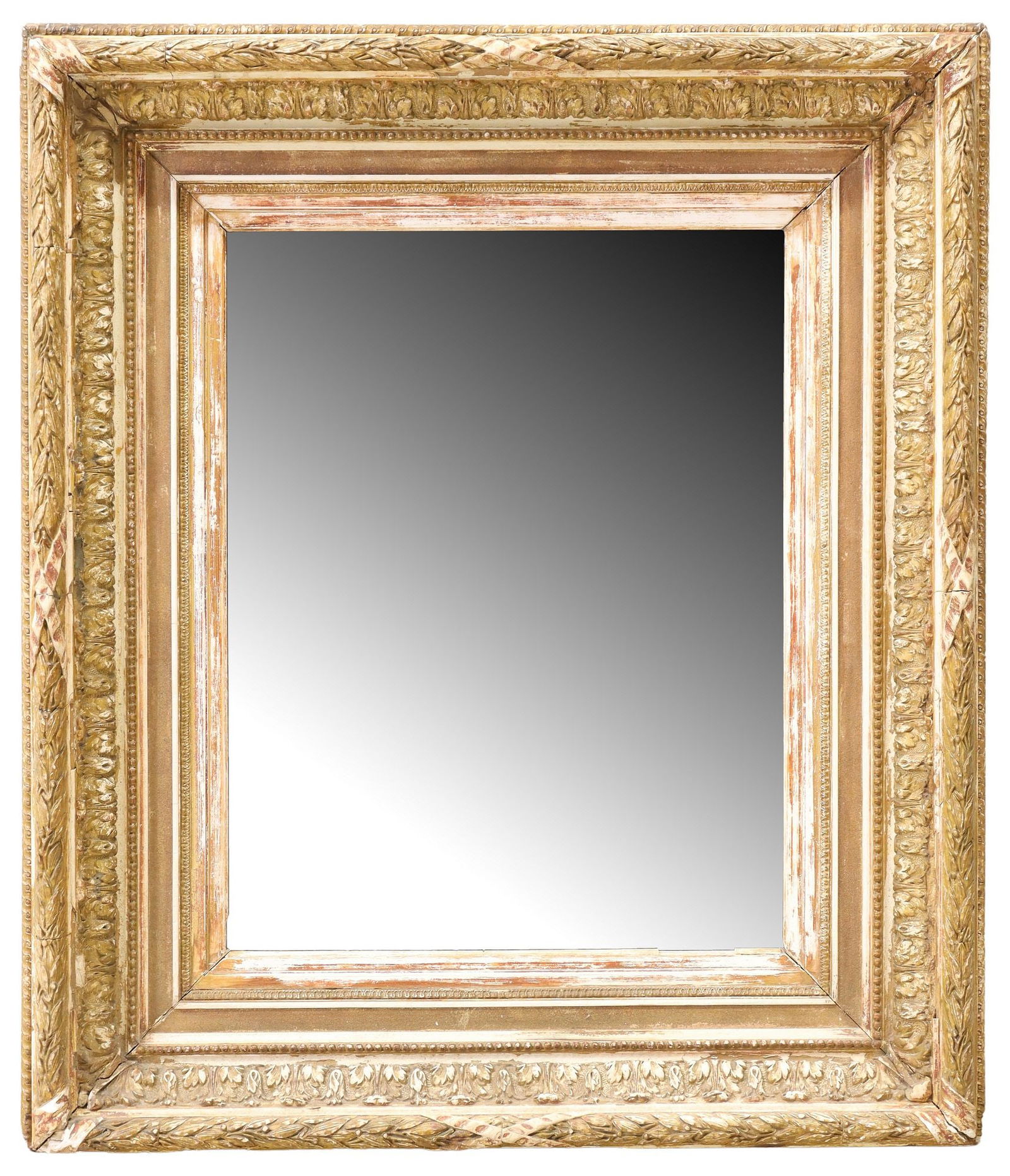 FRENCH GILTWOOD & COMPOSITION PICTURE FRAME MIRROR (1 of 3)