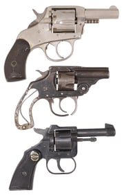 (3) REVOLVERS, H&R "THE AMERICAN DOUBLE ACTION" , ROHM, OTHER