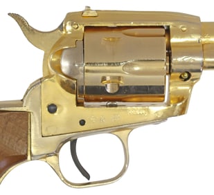 ITALIAN GILT SAA .22 REVOLVER, LR & MAG CYLINDERS