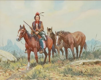 AUSTIN DEUEL (1939-2021) WESTERN WATERCOLOR PAINTING