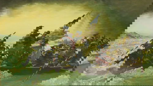 AFTER EMANUEL LEUTZE PAINTING, 'WASHINGTON CROSSING THE DELAWARE'