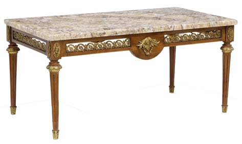 LOUIS XVI STYLE MARBLE-TOP COFFEE TABLE
