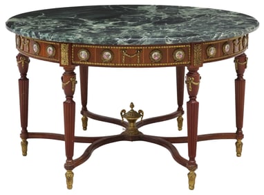 LOUIS XVI STYLE PORCELAIN-MOUNTED COFFEE TABLE