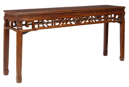 CHINESE  FRET CARVED ALTAR TABLE