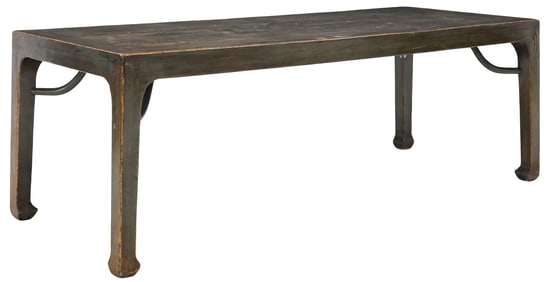 LARGE CHINESE ELMWOOD SQUARE CORNER TABLE