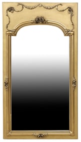 FRENCH PARCEL-GILT & PAINTED TRUMEAU MIRROR, 60.5" X 33"