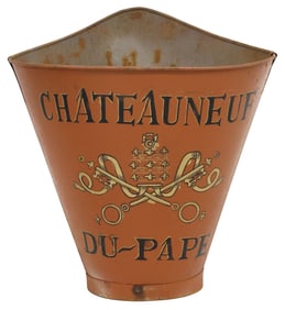 FRENCH VINEYARD PAINTED METAL GRAPE PICKER'S HOTTE