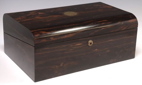 FINE ENGLISH COROMANDEL WRITING SLOPE/ TRAVEL DESK
