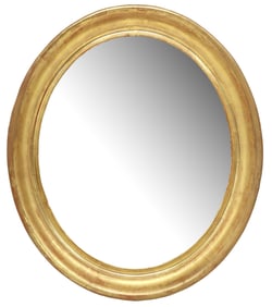 FRENCH GILTWOOD OVAL PICTURE FRAME MIRROR