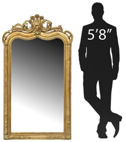 ITALIAN LOUIS XV STYLE GILT MIRROR, 62" X 34.5"