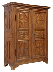 FRENCH PROVINCIAL LOUIS XIII STYLE ARMOIRE