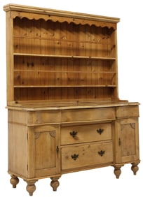 VICTORIAN PINE KITCHEN DRESSER WITH PLATE RACK