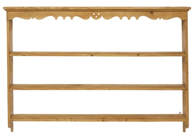 ENGLISH PINE WALL-MOUNTED DELFT PLATE RACK