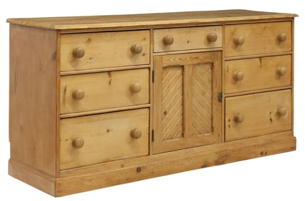 ENGLISH VICTORIAN SCRUBBED PINE KITCHEN DRESSER