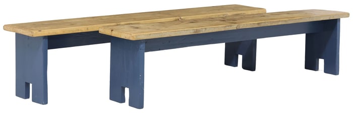 (2) ENGLISH PINE TRESTLE BENCHES, 77"L
