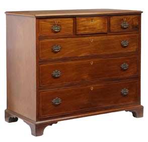 ENGLISH GEORGE III INLAID MAHOGANY COMMODE