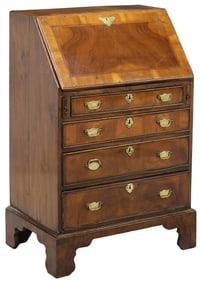 ENGLISH GEORGIAN STYLE MAHOGANY SLANT-FRONT BUREAU