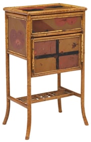 VICTORIAN AESTHETIC JAPANNED BAMBOO WORK TABLE