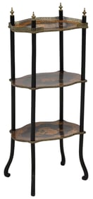 FRENCH NAPOLEON III MARQUETRY THREE-TIER ETAGERE