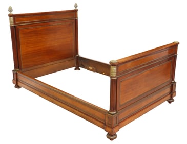 FRENCH EMPIRE STYLE GILT-METAL MOUNTED MAHOGANY BED