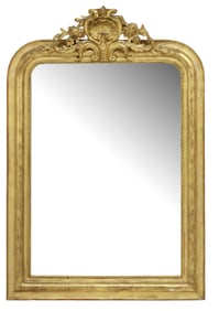 FRENCH LOUIS PHILIPPE PERIOD GILTWOOD WALL MIRROR